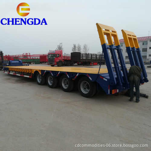 Cheap 4 Axles Lowbed Semi Trailer Travel Trailers Truck Trailers  For Sale
